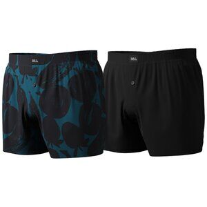 Pair Of Thieves Men's 2-pack Black/Seafoam Woven Boxer Underwear Size S